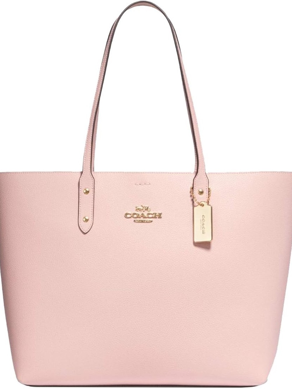 Coach Pink Leather Tote with Gold Hardware
